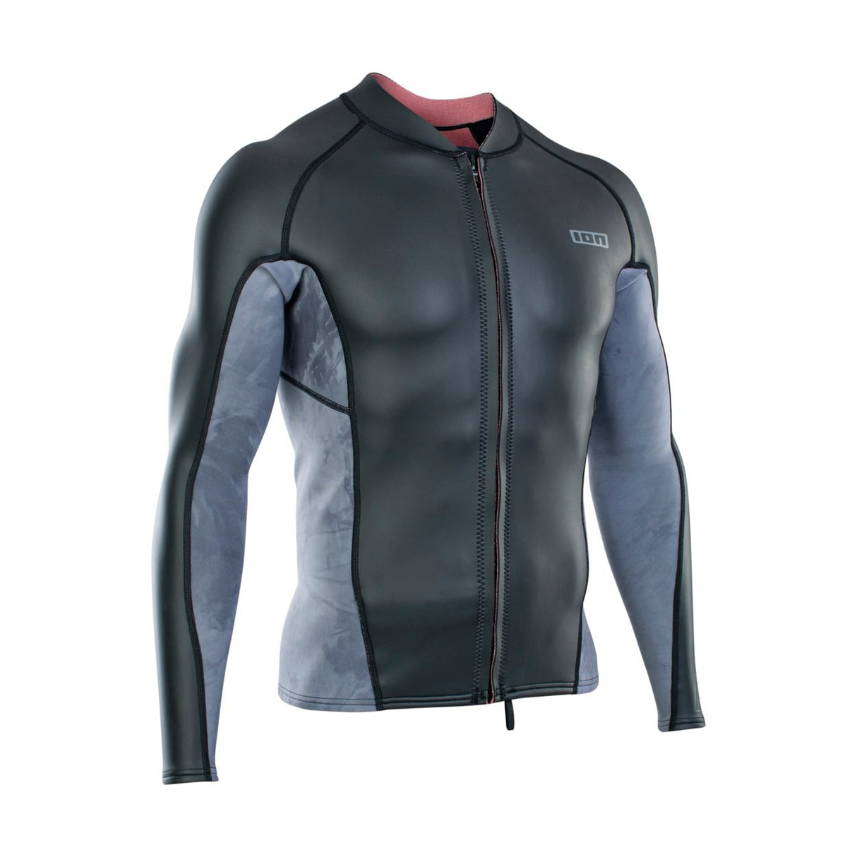 ION Neo Zip Top 2/1 LS Skin schwarz blau Neopren Langarm Jacke mit Reißverschluss Frontansicht