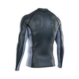 ION Neo Zip Top 2/1 LS Skin 2026 Neoprenanzug, Schwarz-Grau, Frontansicht mit Reißverschluss und Kontraststreifen