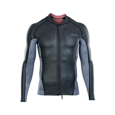 ION Neo Zip Top 2/1 LS Skin Langarm Neoprenanzug Schwarz Grau Frontansicht