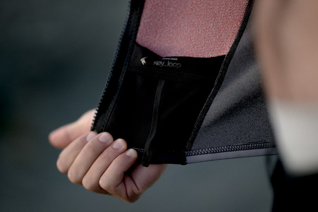 ION Neo Zip Top 2/1 LS Skin 2026 Neoprenanzug Langarm mit Reißverschluss, schwarz-bordeaux, Detail Ansicht