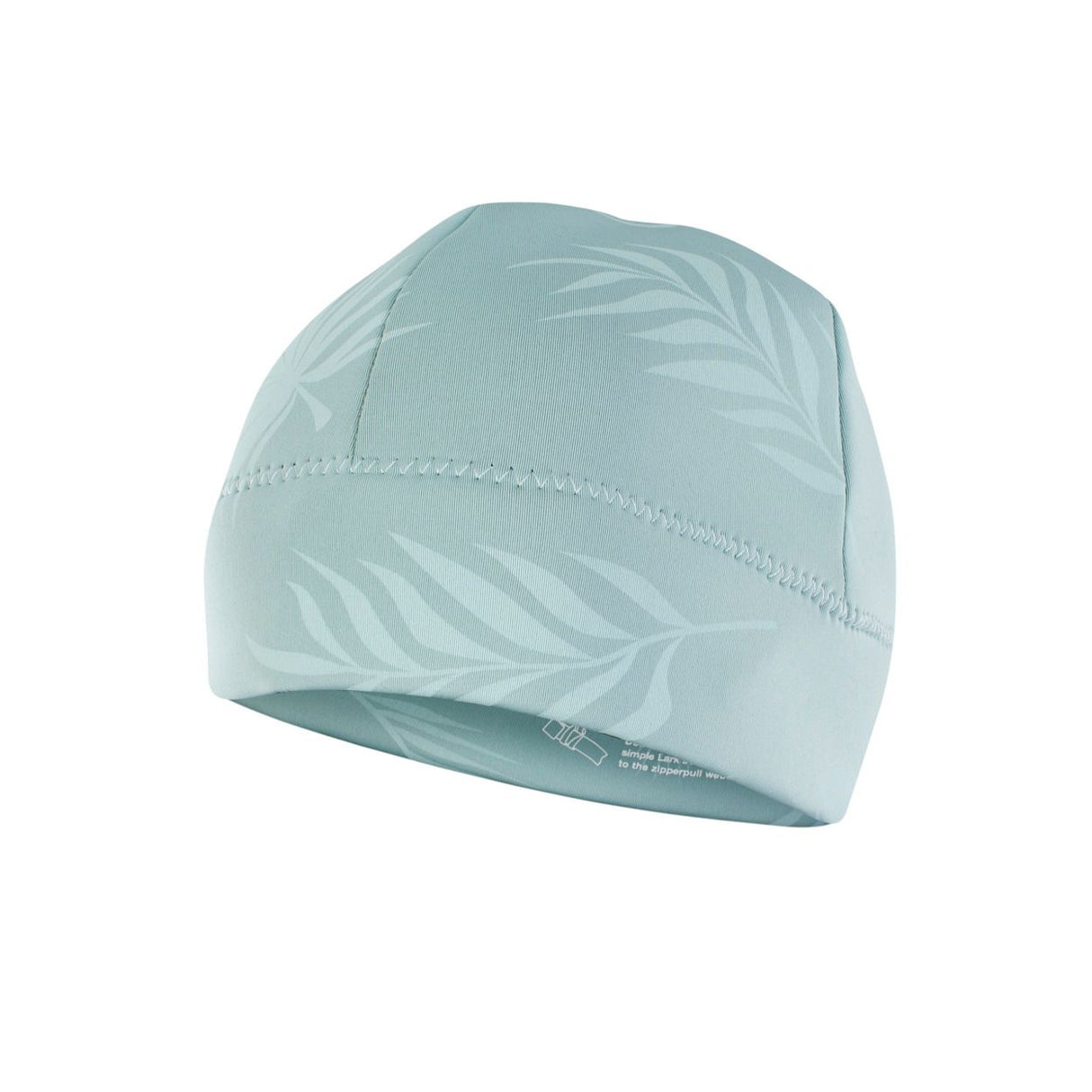 ION Grace Beanie 2026 Hellblau mit Blattmuster und reflektierenden Details, Seitenansicht