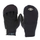 ION Hybrid Gloves 1+2.5 2026 schwarz, Neopren-Handschuhe mit Fäustling-Design, Frontal- und Rückansicht