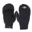 ION Hybrid Gloves 1+2.5 2026 schwarz, Neopren-Handschuhe mit Fäustling-Design, Frontal- und Rückansicht