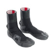 ION Ballistic Boots 6/5 schwarz mit grauem Sohlenbereich, Internal Split Design, Frontalansicht Paar