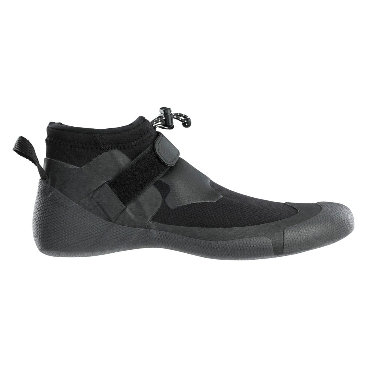 ION Ballistic Shoes 2.5 Round Toe 2026, schwarzer Neopren-Wasserschuh mit grauer Sohle und Klettverschluss, Seitenansicht