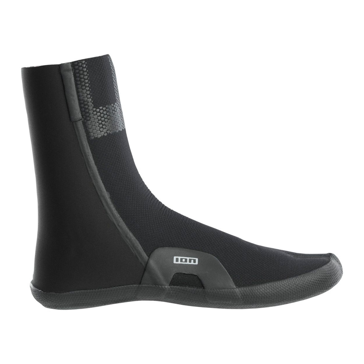 ION Ballistic Socken 6/5 schwarz mit Neopren, Seitenprofil, Split-Zehen-Design