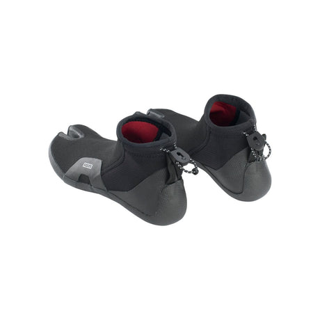 ION Ballistic Toes Neoprenschuhe 2.0 schwarz mit rotem Innenfutter, External Split Design, Draufsicht
