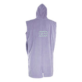 ION Poncho Core 2026 lila Baumwoll-Poncho mit Kapuze, Rückenansicht, Wassersport-Umhang