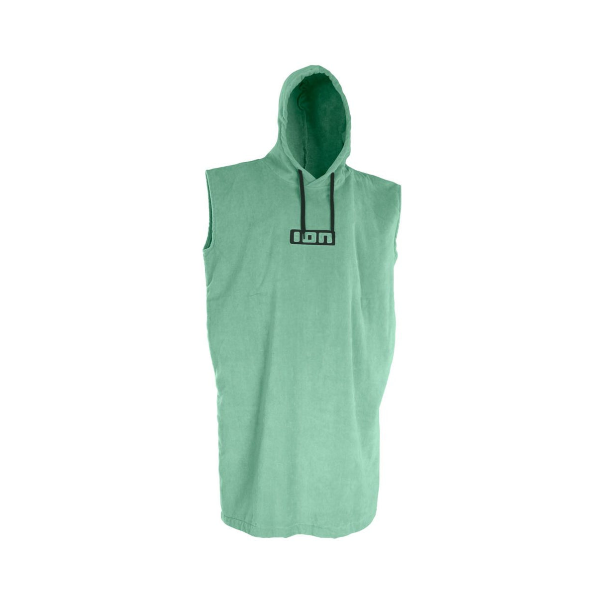 ION Grom 2025 Poncho in Mint, ärmelloses Baumwoll-Handtuch mit Kapuze, Frontansicht