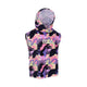 ION Poncho Mini Grom 2024 Kinderponcho mit buntem Muster in Rosa, Violett und Schwarz, Frontalansicht