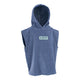 ION Poncho Mini Grom 2024 in Blau, ärmelloses Handtuch-Poncho aus Baumwolle mit Kapuze, Frontalansicht