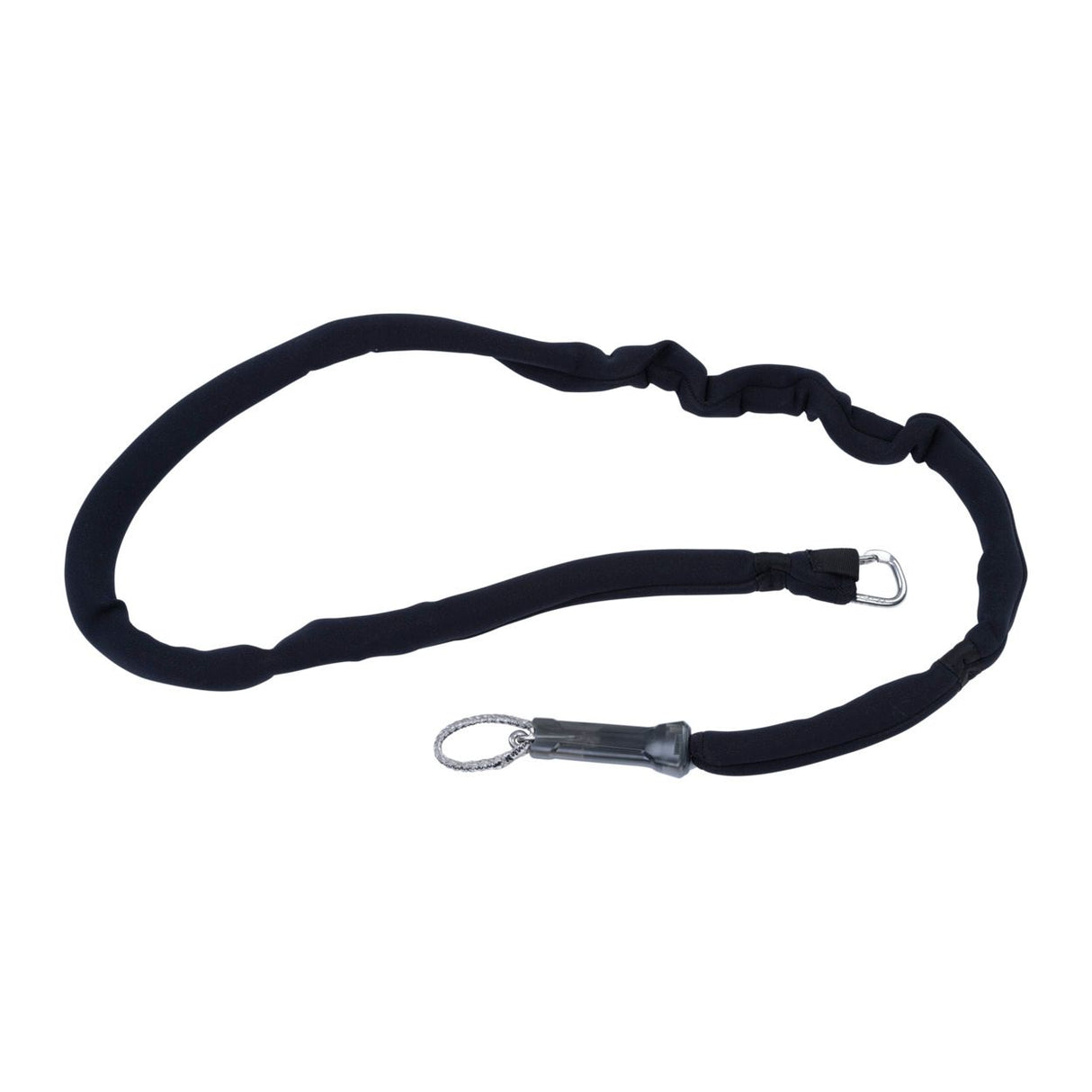 ION Handle Pass Leash Comp 2026 schwarze Kite-Trapezleine mit Metallkarabinern, Flachansicht