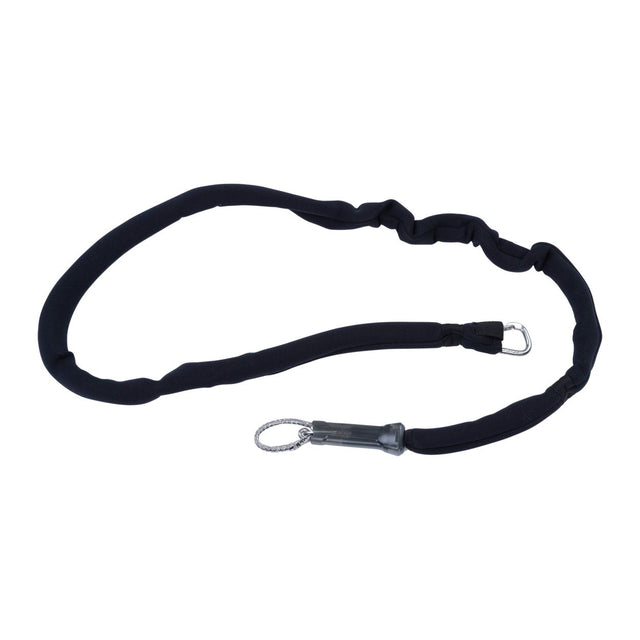 ION Handle Pass Leash Comp 2026 schwarze Kite-Trapezleine mit Metallkarabinern, Flachansicht