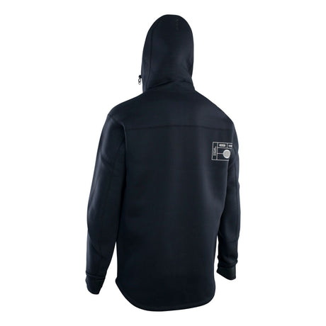 ION Neo Shelter Jacket Amp Herren 2024 in Schwarz, Rückansicht mit Kapuze und Logo-Patch