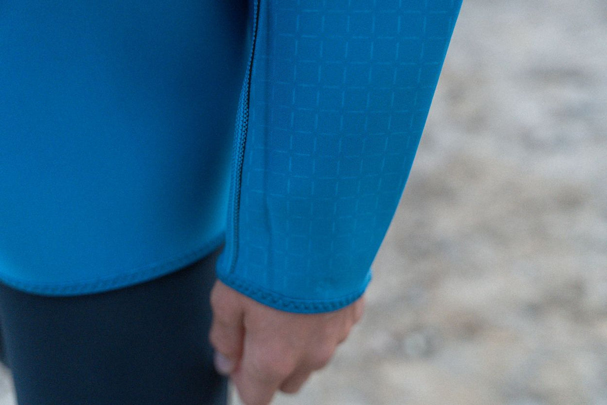 ION Neo Cruise Jacket Herren 2024 in Blau, Neopren-Material mit Reißverschluss, Detailansicht