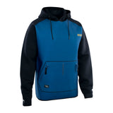 ION Neo Hoody Lite Herren 2025, blau-schwarze Neoprenjacke mit Kapuze und Fronttasche, Frontansicht