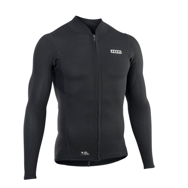 ION Neo Zip Top 2/1 LS Protection 2026 schwarzer Neopren-Oberteil mit Reißverschluss, Frontalansicht