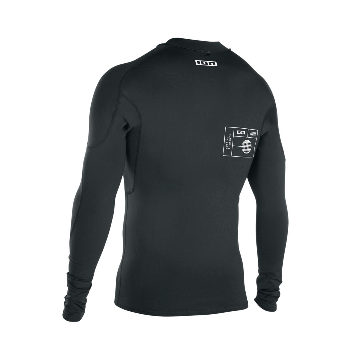 ION Thermo Top LS Men 2026, schwarzes Langarm-Funktionsshirt mit ION-Logo, Frontalansicht