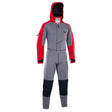 ION Fuse Drysuit 4/3 Back Zip grau/rot Ganzkörper-Tauchanzug mit Kapuze, Frontalansicht
