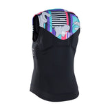 ION Ivy Weste Front Zip 2026 schwarz mit buntem Neopren-Oberteil, Frontalansicht