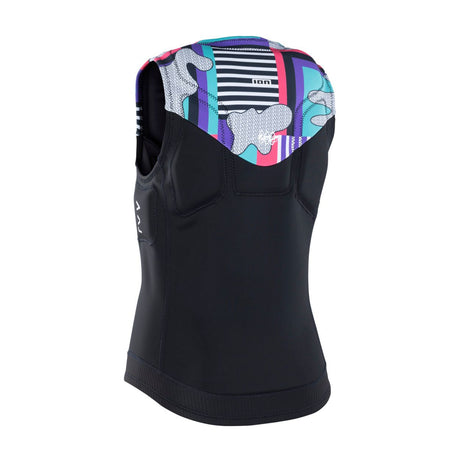ION Ivy Weste Front Zip 2026 schwarz mit buntem Neopren-Oberteil, Frontalansicht
