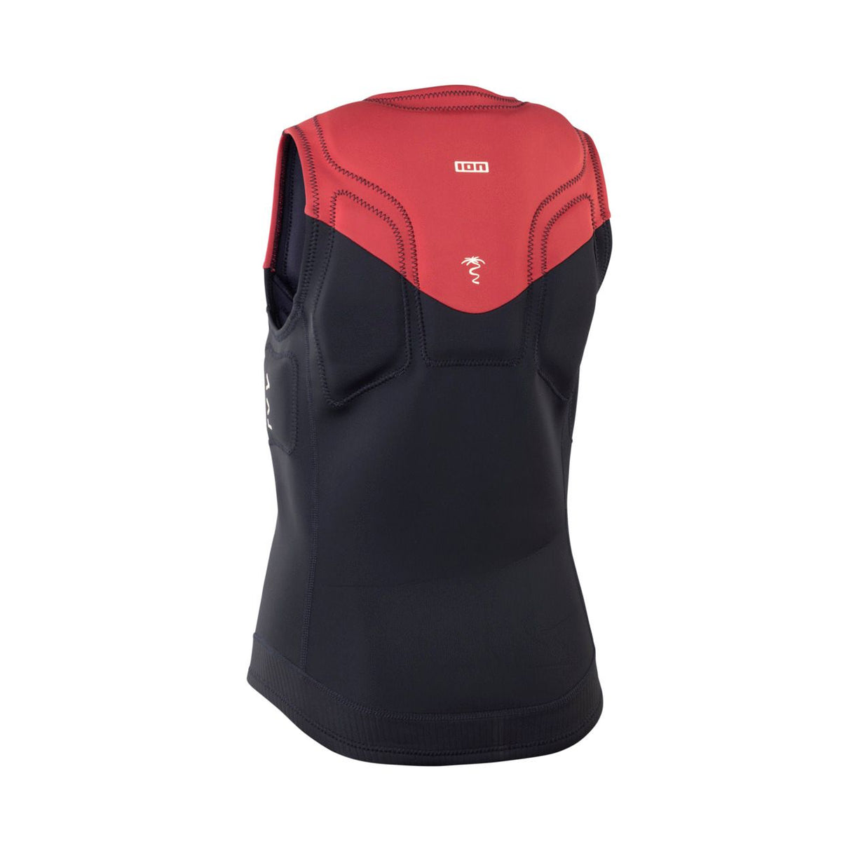 ION Ivy Weste Front Zip 2026 rot schwarz Neopren Frontansicht mit Reißverschluss