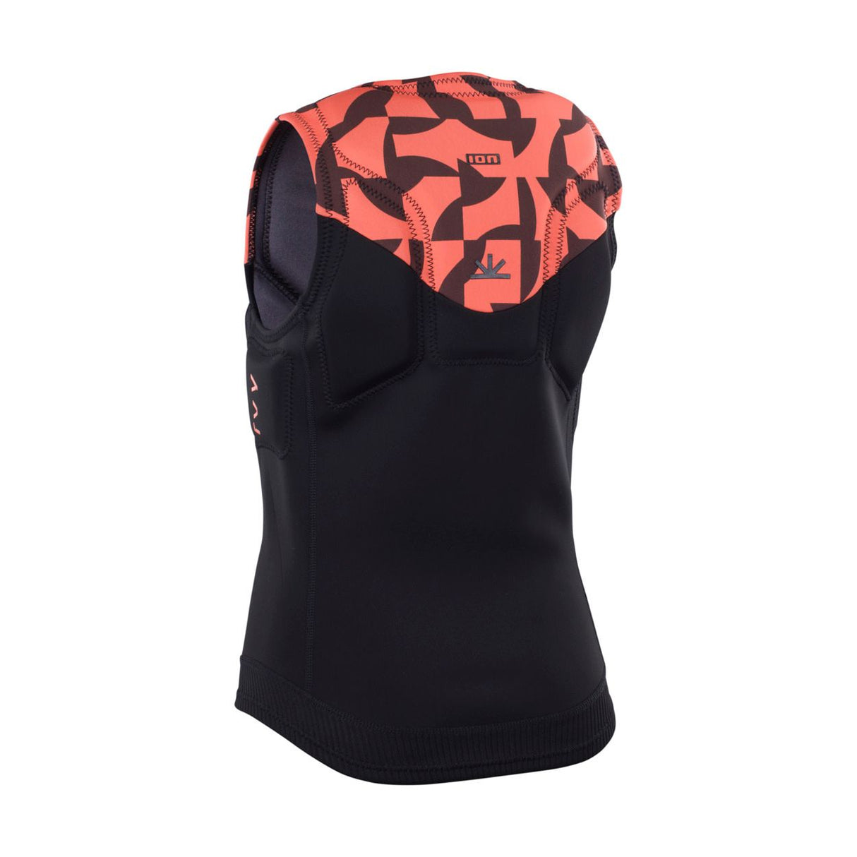 ION Ivy Weste Front Zip 2026 schwarz rot Neopren ärmellos Frontansicht