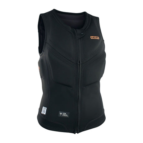 ION Ivy Weste Front Zip 2026 schwarz, Neopren-Schutzweste mit Frontverschluss, Frontansicht