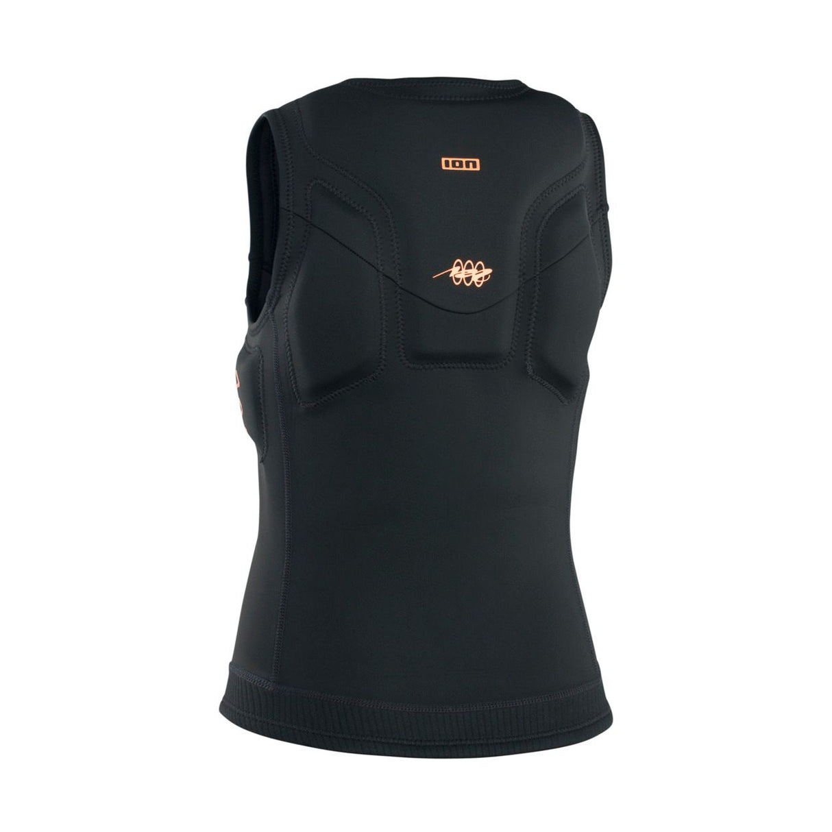 ION Ivy Weste Front Zip 2026 schwarze Schutzweste mit Frontreißverschluss, Vorderansicht