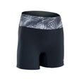 ION Neo Shorts 2026 schwarz mit gemustertem Bund, Neopren-Badeshorts Frontansicht