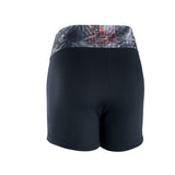 ION Neo Shorts 2026 schwarz mit gemustertem Bund, Rückansicht, Neoprenmaterial