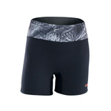 ION Neo Shorts 2026 schwarze Badeshorts mit gemustertem Bund, Frontansicht