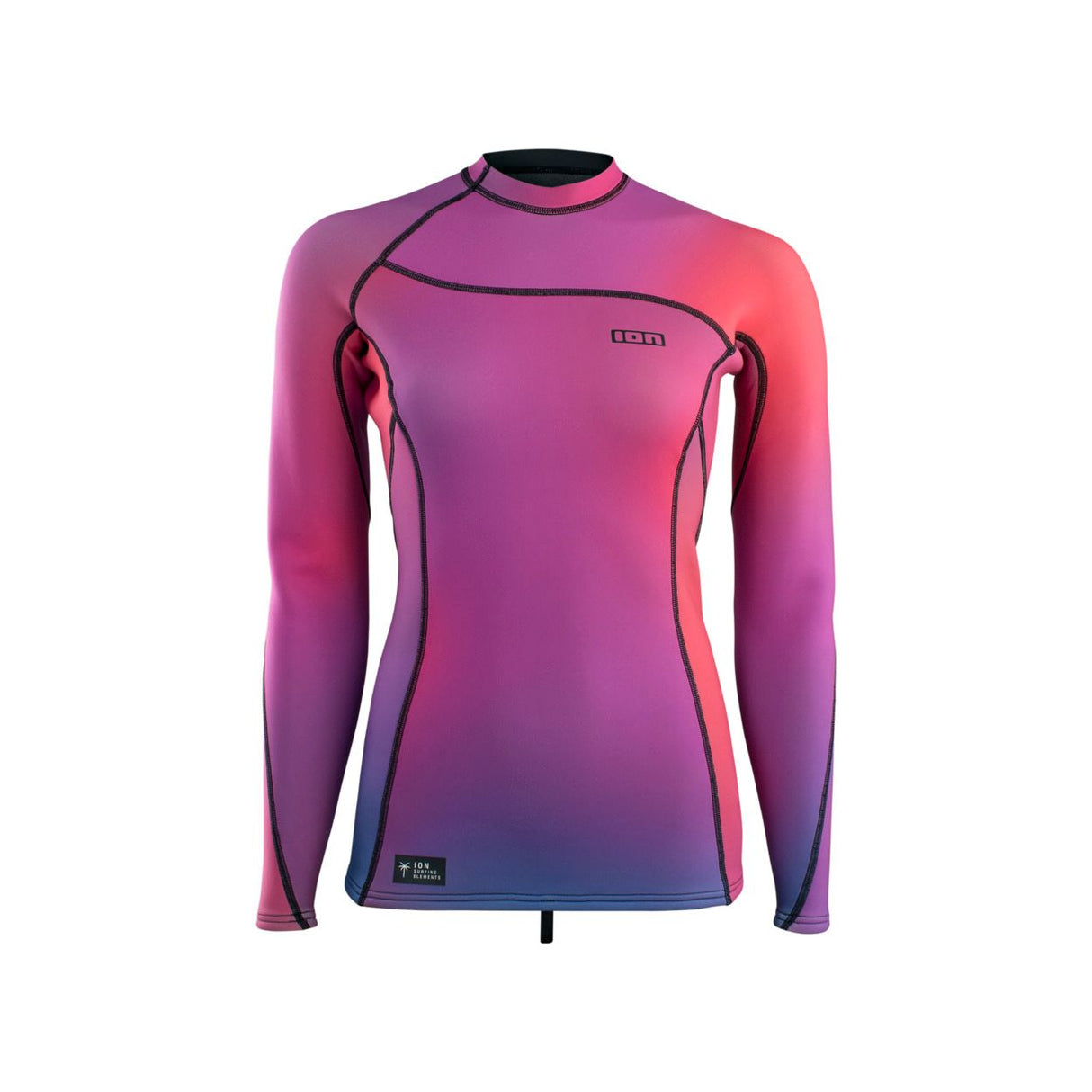 ION Neo Top 2/2 LS Damen Neoprenanzug Rosa Langarm Frontalansicht Wassersport