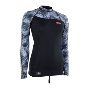 ION Neo Top 2/2 LS Damen Neoprenshirt mit Tie-Dye-Ärmeln, Frontalansicht auf weißem Hintergrund