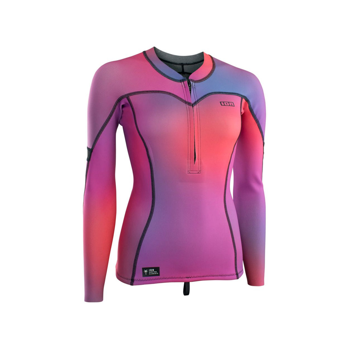 ION Neo Zip Top 1.5 2026 Neoprenanzug in Pink-Lila mit Reißverschluss, Frontansicht