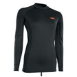 ION Thermo Top LS Damen schwarz, Langarmshirt aus Thermomaterial, Frontansicht mit Orange-Logo-Label