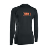 ION Thermo Top LS Damen schwarz mit orangem Logo, Langarmshirt Frontansicht