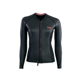 ION Neo Zip Top 2/1 LS Skin Damen, schwarzes Neopren Langarm Shirt mit Frontalreißverschluss, Frontansicht