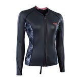 ION Neo Zip Top 2/1 LS Skin Damen schwarz mit Reißverschluss, Langarm Neoprenanzug Frontansicht