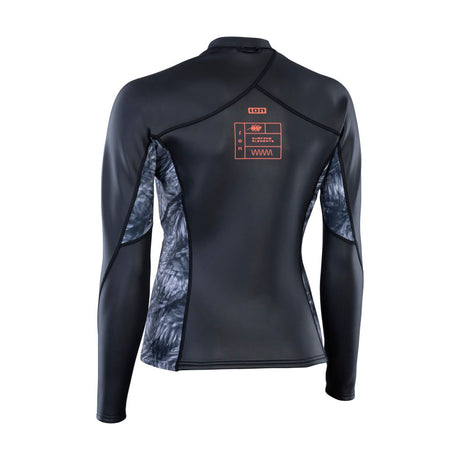 ION Neo Zip Top 2/1 LS Skin Damen Neoprenanzug in Schwarz mit Reißverschluss, Frontalansicht