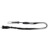 ION Amp Long 2026 Trapez-Leine schwarz mit Karabiner, Spiralkabel und Handschlaufe, Seitenansicht