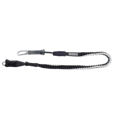 ION Amp Long 2026 Trapez-Leine schwarz mit Karabiner, Spiralkabel und Handschlaufe, Seitenansicht
