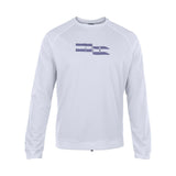 ION Wetshirt LS Herren 2025 in Weiß mit blauem Logo-Print, Langarm-Funktionsshirt, Frontansicht