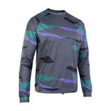 ION Wetshirt LS men 2025 grau mit lila und grünem Streifenmuster, Frontansicht
