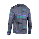 ION Wetshirt LS men 2025 Langarmshirt grau mit türkisen und violetten Streifen, Rückenansicht
