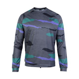 ION Wetshirt LS men 2025 Langarmshirt grau mit türkis-violettem Muster, Frontansicht