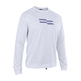 ION Wetshirt LS men 2025, weißes Langarm-Neopren-Shirt mit Logo-Print, Frontansicht