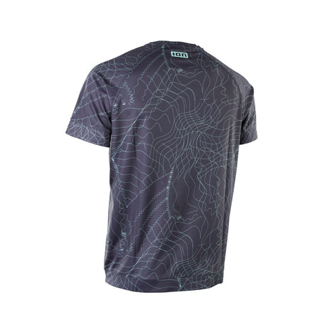 ION Wetshirt SS 2025 Kurzarm-Shirt dunkelblau mit topografischem Muster, Frontalansicht