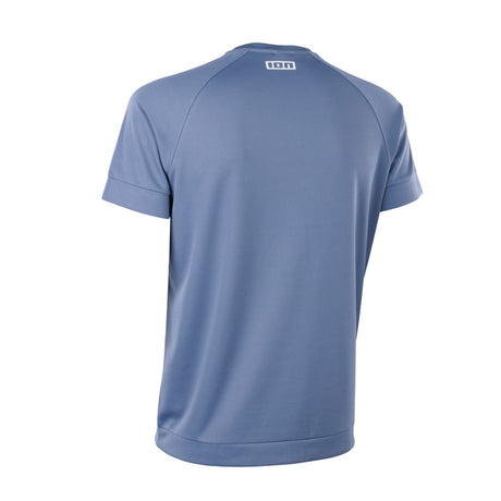 ION Wetshirt SS 2025 in Blau, Kurzarm-Neoprenhemd, Rückenansicht mit ION-Logo