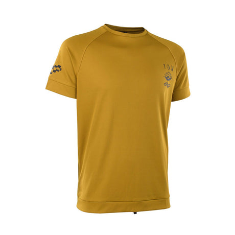 ION Wetshirt SS 2025 in Goldgelb, Kurzarm-Neoprenhemd aus Stretch-Material, Frontansicht